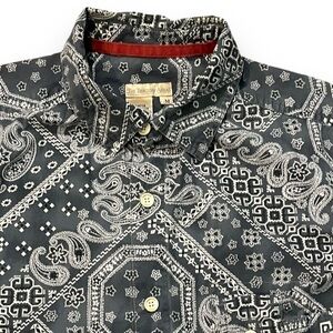 The Territory Ahead Shirt Bandana Print Gray Medium Button Up Long Sleeve
